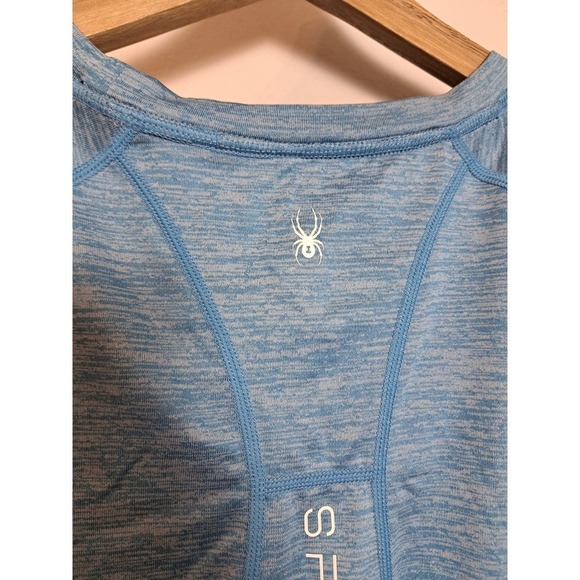 Spyder Rash Gaurd T Shirt Mens L Blue Short Sleeve Swim UPF 30+ - Picture 5 of 6
